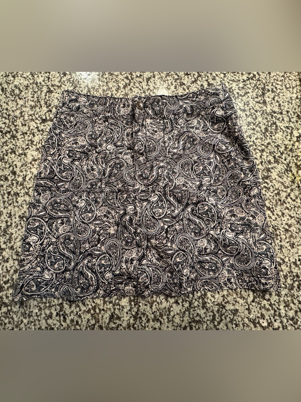 Arrow Black and White Paisley Mini Skirt